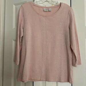 ***** 5 for $25 Zenergy by Chico’s Pink Top with Silver Embellishments